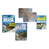 Kit Guia Rodoviario Brasil 2023 / 2024 Formato Livro + Roteiro De Estradas + Mapa Estradas 2023 Formato Dobravel