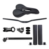 Kit Guidão Curvo Bike Mesa Manopla Abraçadeira Canote