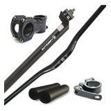 Kit Guidão Curvo Mesa 60mm Canote 27 2 Abraçadeira Manopla