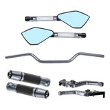 Kit Guidão Esportivo Manopla Punho Retrovisor Manete Cb 300r