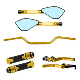 Kit Guidão Manopla Retrovisor Manete Cb300 Cbx250