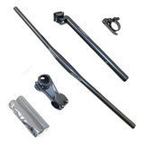 Kit Guidão Mesa Canote Abraçadeira Alumínio Manopla First