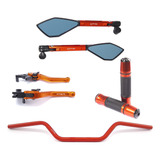 Kit Guidão Naked Manopla Retrovisor Manete Fazer Xj6