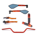 Kit Guidão Naked Manopla Retrovisor Manete Fazer Xj6