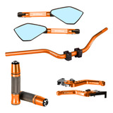 Kit Guidão Naked Manopla Retrovisor Manete Xr250 Falcon Bros