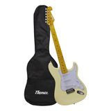 Kit Guitarra Elétrica Teg 400v Branco Com Capa Thomaz