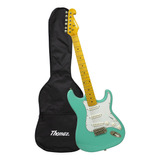 Kit Guitarra Elétrica Teg 400v Verde Com Capa Thomaz