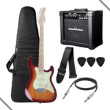 Kit Guitarra Iniciantes Stratocaster + Amplificador Promoção