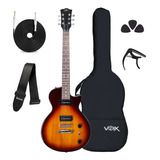 Kit Guitarra Les Paul Sx Ee3j Sunburst Com Capa E Acessórios