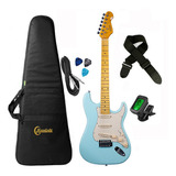 Kit Guitarra Phx St2 Sunset Strato Vintage Com Acessórios Cor Azul