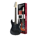 Kit Guitarra Rockwave Strinberg Strato Rgk50 Bk Preto