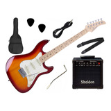 Kit Guitarra Stratocaster Strinberg Sts100 + Amplificador