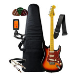 Kit Guitarra Stratocaster Tagima Woodstock Tg530 Acessórios