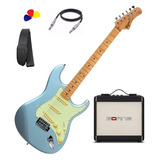Kit Guitarra Stratocaster Tg 530 Blue
