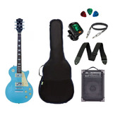 Kit Guitarra Strinberg Les Paul Lps230 Mb Azul Cubo