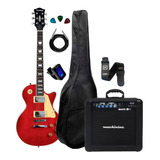 Kit Guitarra Strinberg Lps230 Vermelha capa Cubo Acessórios