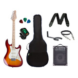 Kit Guitarra Strinberg Sts100 Acessórios Amplificador