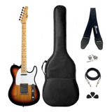 Kit Guitarra Telecaster Tagima Woodstock Sunburst