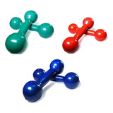 Kit Halter Emborrachado 2kg 3 Kg E 4 Kg 03 Pares Cor Azul Verde E Vermelho