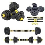 Kit Halteres 6 Em 1 Peso Musculação Até 30kg Ajustável Preto
