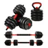 Kit Halteres 6 Em 1 Peso Musculação Até 40kg Ajustável Halter  Kettlebell  Anilha Cor Preto vermelho