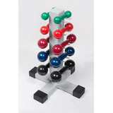 Kit Halteres De 1 A 5kg Emborrachados Suporte 5 Pares