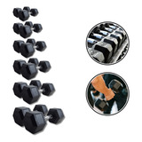 Kit Halteres Dumbells Sextavado Injetado 12 5 Ao 20kg Pares