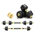 Kit Halteres Fitness 30kg Com Barra Central - Beel Pro Fg Cor Preto/amarelo
