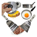 Kit Hamburguer Completo Abafador Modelador P Ovo 2 Espátulas