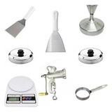 Kit Hambúrguer Gourmet 9 Itens Modelador Espátula Balança