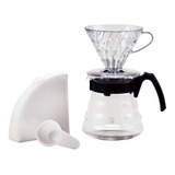 Kit Hario V60 Jarra Suporte Filtros Colher Medidora