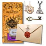 Kit Harry Potter  Mapa Maroto  Carta Hogwarts  Vira tempo  