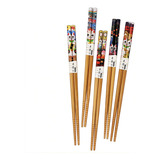 Kit Hashi Madeira Palitinho Japonês Maneko Neko Sorte 5 Par