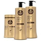 Kit Haskell Mandioca Máscara Hidratante 1000g Shampoo Condicionador 1000ml