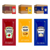 Kit Heinz Ketchup Mostarda Maionese Sachês Cx 50 Unids Cada