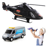 Kit Helicóptero De Brinquedo Infantil Carrinho