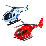 Kit Helicóptero Polícia E Bombeiros Bate E Volta Luzes Sons