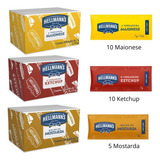 Kit Hellmanns 10 Maionese 10 Ketchup E 5 Mostarda Saches 7g