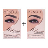 Kit Henna Sobrancelhas Menela Cast Escuro castanho Médio