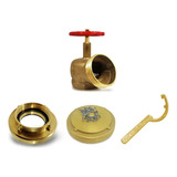 Kit Hidrante Registro Adaptador Tampão Chave Latão 2 1 2