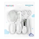 Kit Higiene 5 Peças Bebê Pimpolho Cuidados Escova Cortador Cor Branco