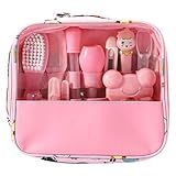 Kit Higiene Bebe - Estojo Cuidado Bebe Com 13 Em 1 - Bolsa Bebe Organizada E Completa Com Tesoura- Pente Para Bebe- Termometro- Cortador De Unhas- Lixa De Unhas E Outros - Livre De BPA - Linha Premium -Kit Rosa-
