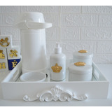 Kit Higiene Bebê K028 Dourado Porcelanas