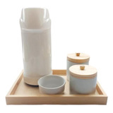 Kit Higiene Bebê Porcelana Bandeja Garrafa Termica 500 Ml