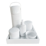 Kit Higiene Bebê Porcelana Bandeja Mdf