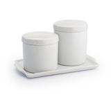 Kit Higiene Bebe Porcelana Kit De Banheiro Com Bandeja 3 Pçs