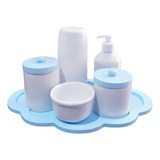 Kit Higiene Bebê Porcelana Maternidade Azul