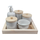 Kit Higiene Bebê Porcelana Maternidade Menina Menino Potes