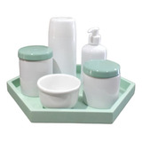 Kit Higiene Bebê Porcelana Maternidade Menino Completo Verde
