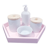 Kit Higiene Bebê Porcelana Potes Completo